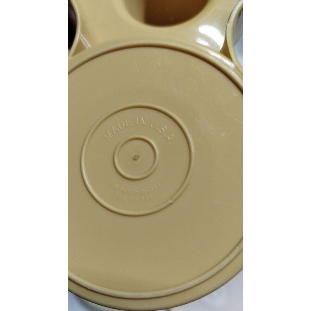 Tupperware Condiment Caddy Set Bowls Lids Vintage Serving Beige - Picture 8 of 12